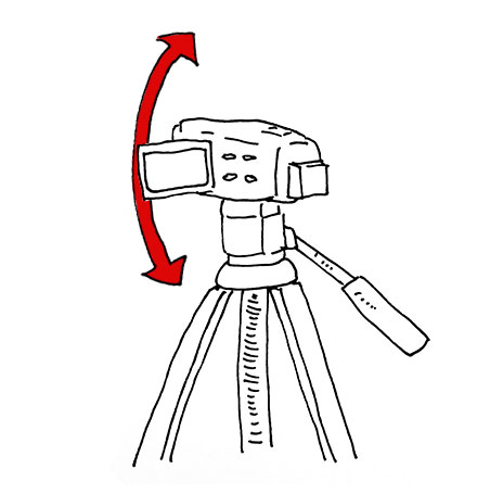 チルト：カメラを上下に動かす