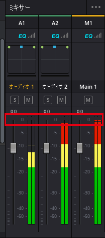 ミキサーレベルの確認